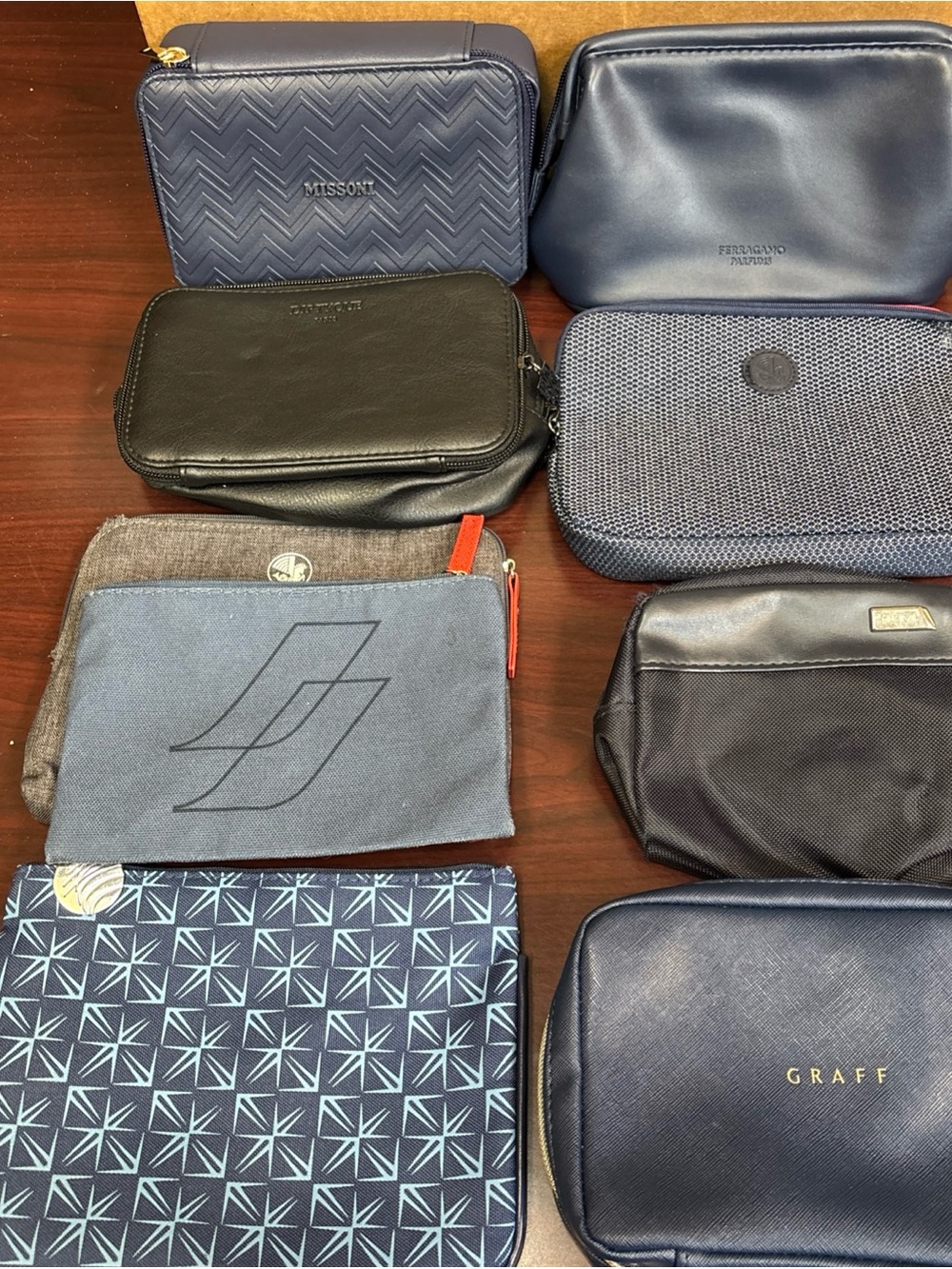 Airlines Travel Amenity Kit Toiletry Bag Delta Tumi Missoni Diptyque Graff Lot 9